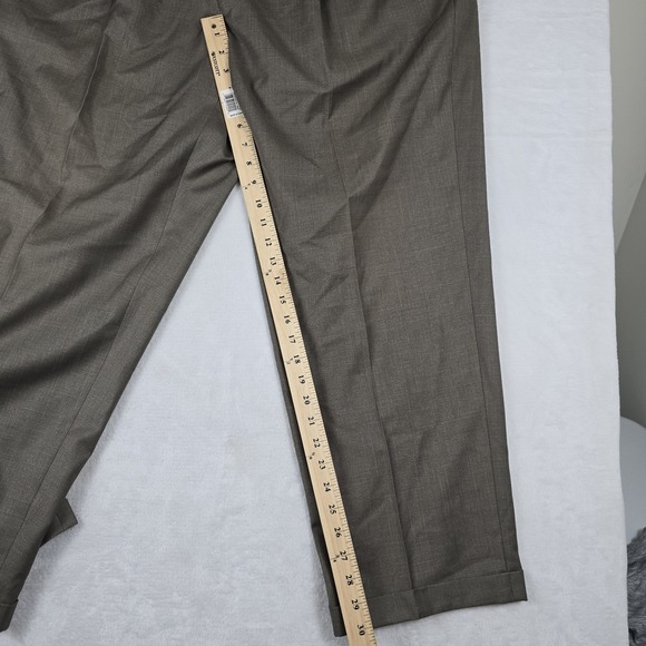 Lauren Ralph Lauren Pants‎ Mens 42x32 Brown Pleated Cuffed Straight Dress - Picture 5 of 6